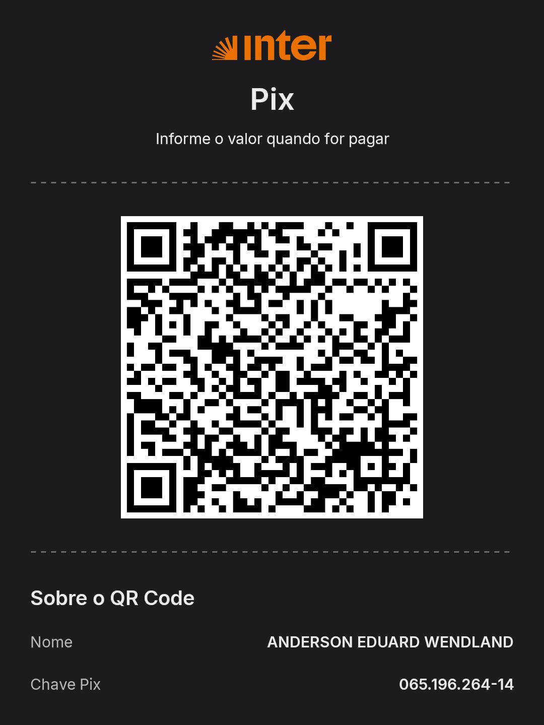 QR Code Pix Banco Inter